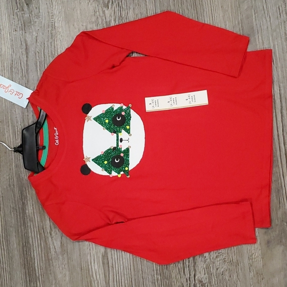 Cat & Jack Other - Cat & Jack Panda with Christmaw Tree Glasses Size Small 6/6X and Size Medium 7/8